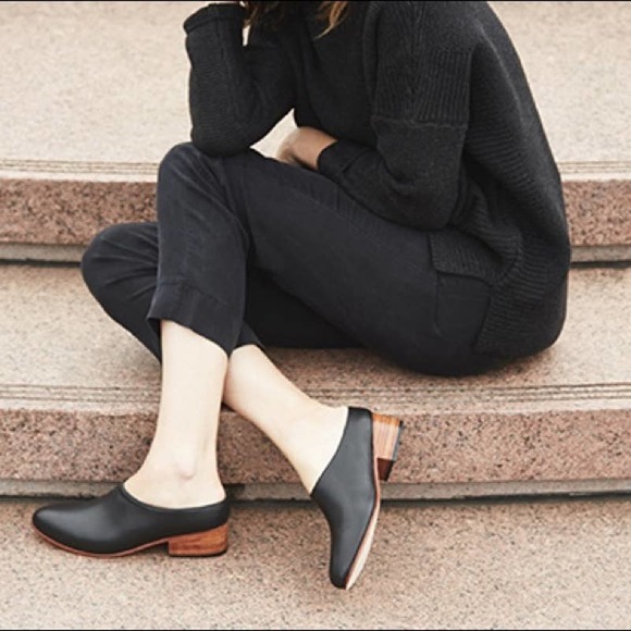 Nisolo Sofia Slip-On Black Leather Mule Clog size 7 - Picture 14 of 14